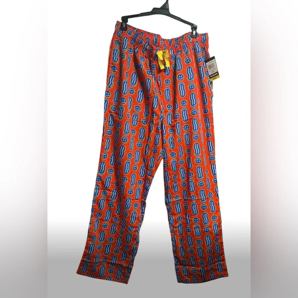 Joe Boxer Men's Smiley Face Red and Blue Patterned Pajama Pants NWT